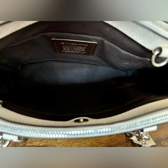 NEW Coach Mini Brooke Carryall Small Satchel Crossbody Chalk Silver Rivets - Picture 11 of 11